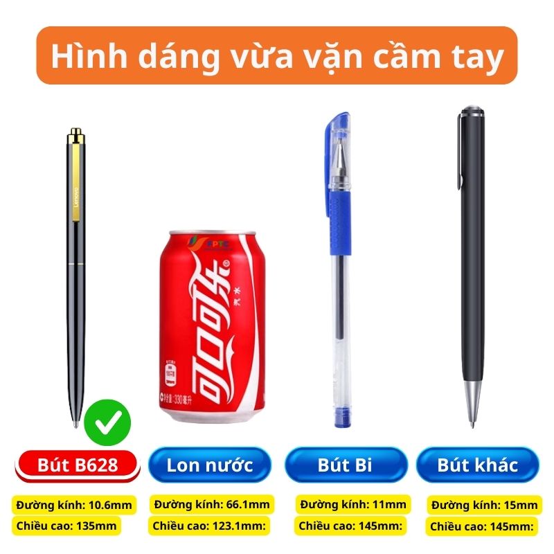 Bút ghi âm Lenovo B628 cao cấp - Ghi âm liên tục 24h - Lọc âm siêu tốt