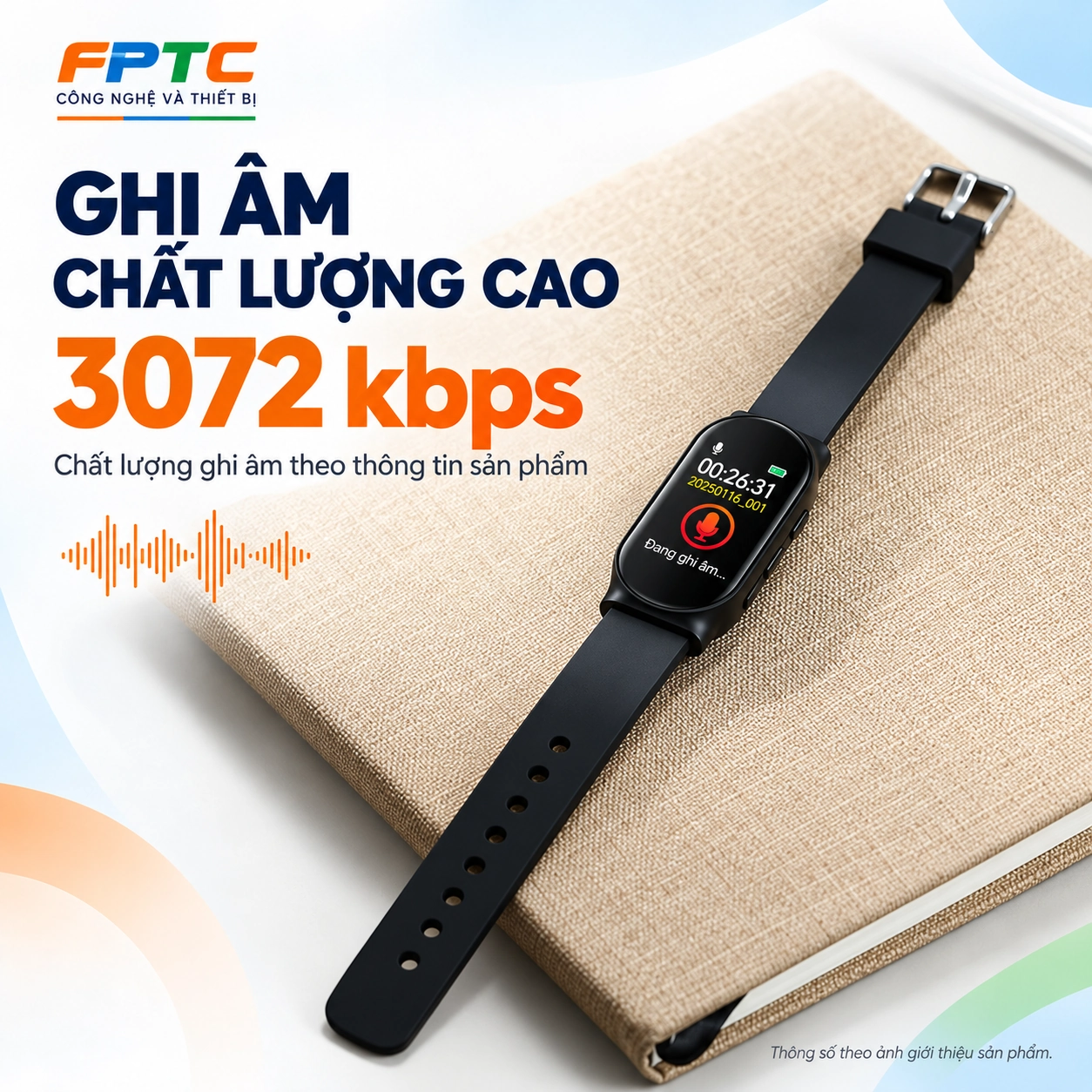 Máy ghi âm đồng hồ đeo tay Lenovo C1 – Ghi liên tục 24 giờ