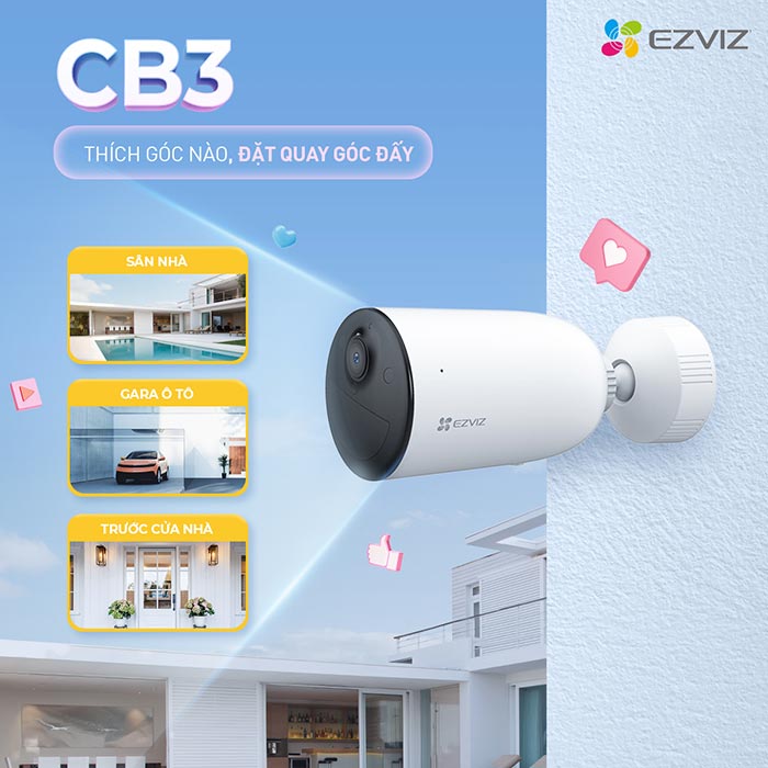 Camera WiFi Ngoài trời Dùng Pin EZVIZ NT-CB3 Có màu -FHD