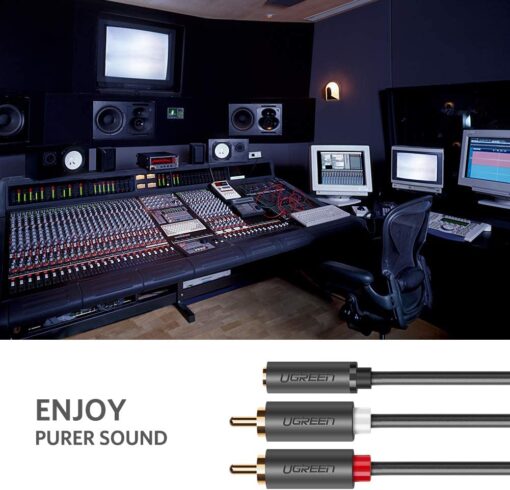 Cáp chuyển 3.5mm sang 2 đầu RCA Hoa Sen AV102 10588 Dài 1m