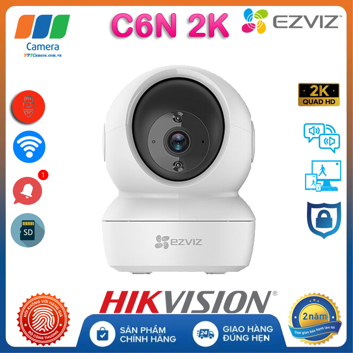 Trọn Camera Wifi Full 2K 64GB 360° Hikvision EZVIZC6N Âm Thanh 2 Chiều