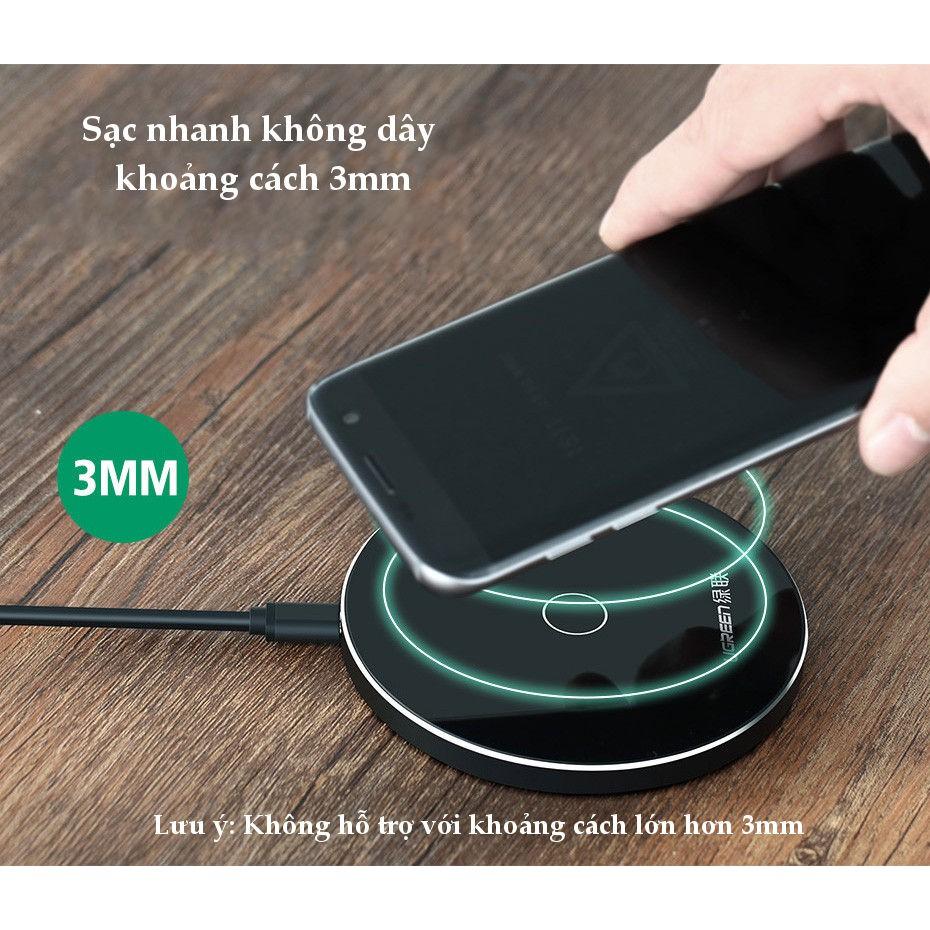 Sạc không dây hỗ trợ Quick change 2.0 tốc độ cao chính hãng Ugreen UG-30570 cao cấp