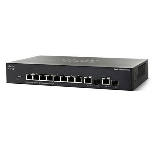 Switch Cisco SRW208P-K9 8-port PoE ( tối đa 62W) 10/100 + 2-Port Gigabit Switch