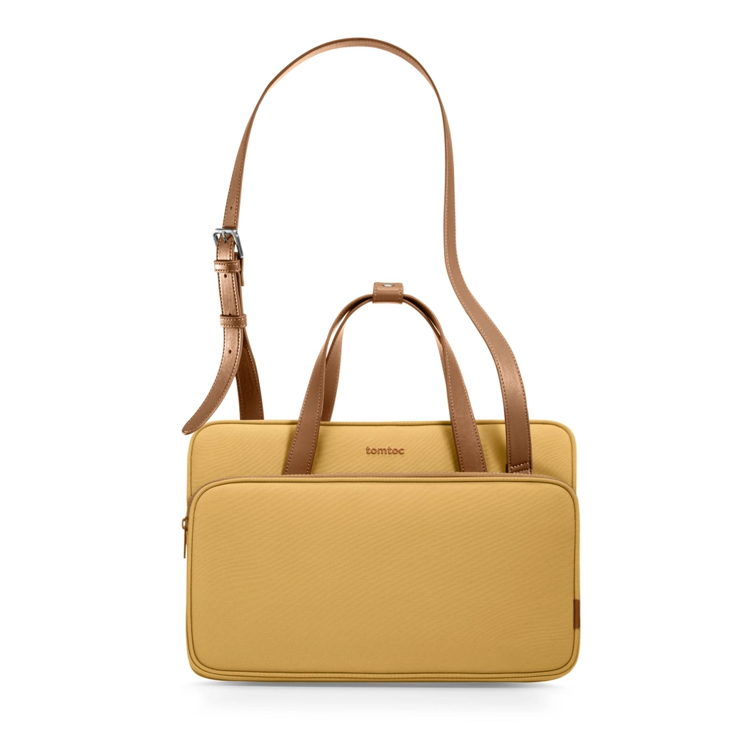 TOMTOC (USA) PREMIUM THEHER SHOULDER BAG13”/14”- H22C1 Màu Vàng