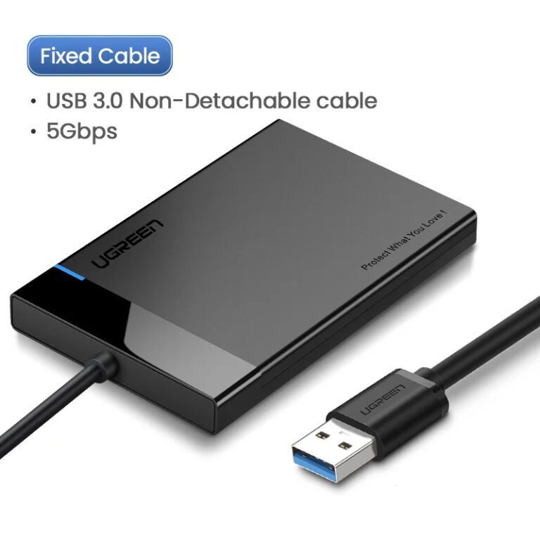 Hộp đựng ổ cứng 2,5 inch USB 3.0 chính hãng Ugreen 30847 dây liền