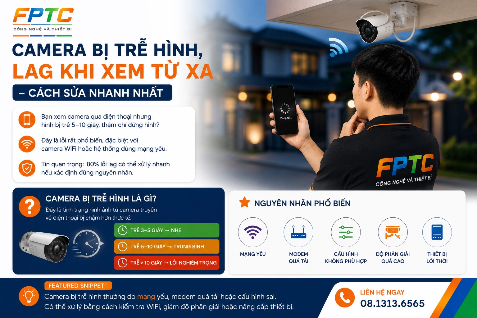 Camera bị trễ hình, lag khi xem từ xa – cách sửa nhanh & bảng giá