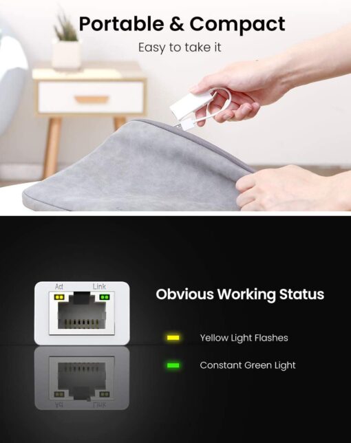 Bộ chuyển đổi USB 2.0 sang LAN 10/100 Mbps CR110 20254 Màu Đen