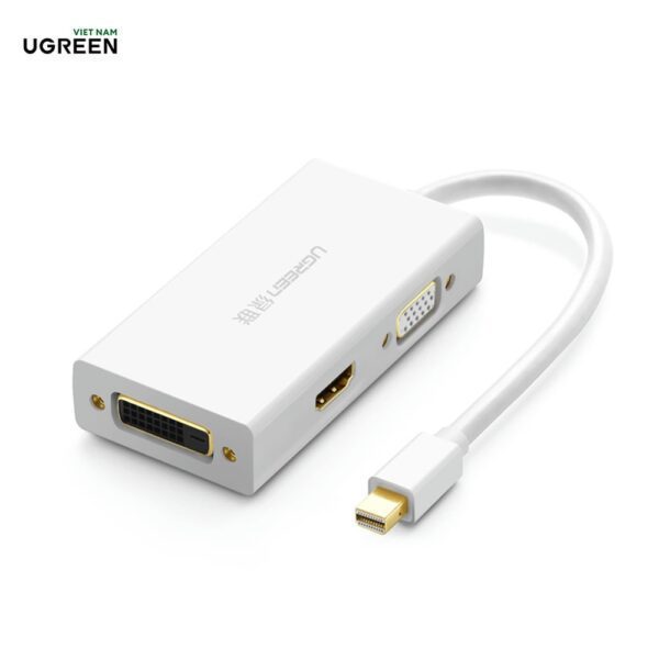Bộ chuyển đổi Mini DP sang HDMI, DVI, VGA UGREEN MD114 20417 Màu Trắng