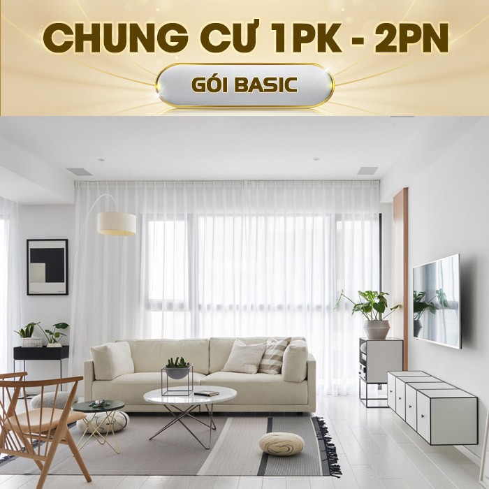 (Gói Basic) Nhà thông minh Lumi cho chung cư 1 phòng khách 2 phòng ngủ