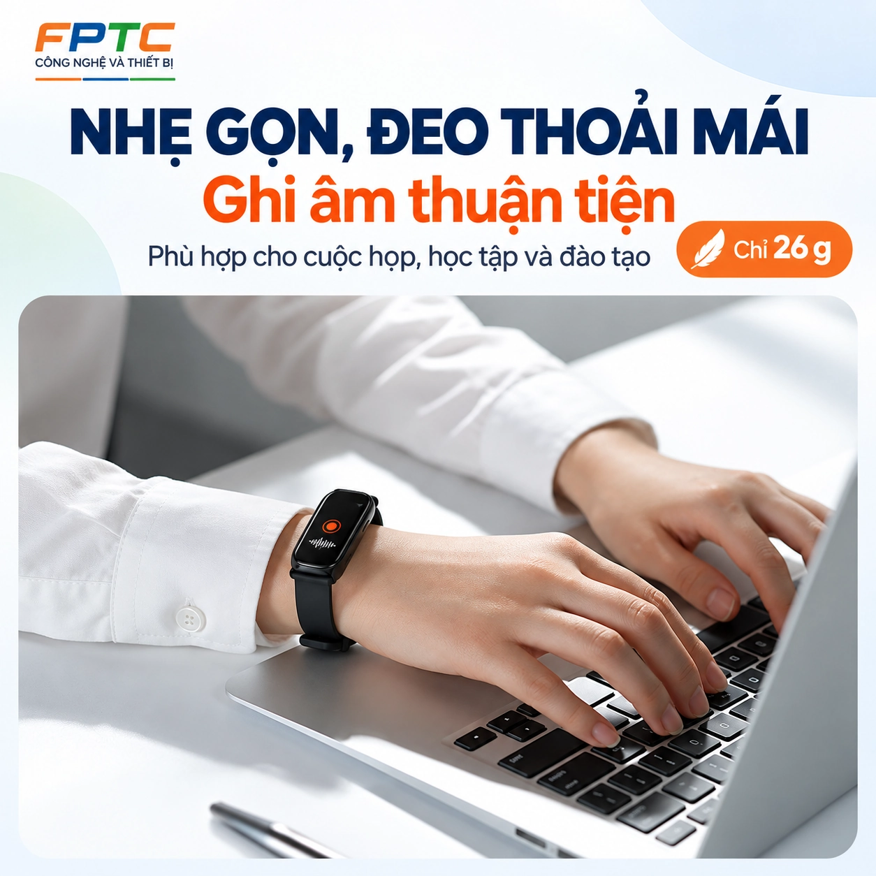 Máy ghi âm đồng hồ đeo tay Lenovo C1 – Ghi liên tục 24 giờ