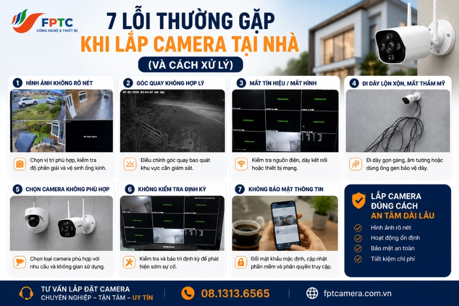 7 Lỗi Camera Thường Gặp Khi Lắp Tại Nhà & Cách Sửa Nhanh
