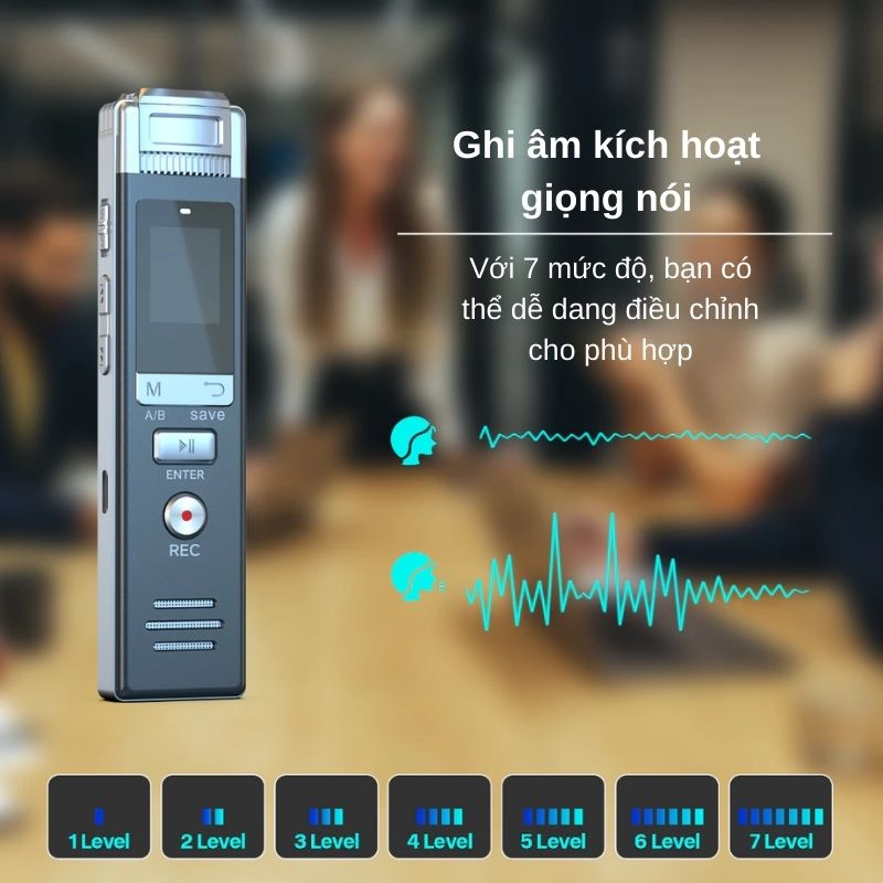 Máy ghi âm chuyên dụng G9S - Ghi âm 70h - Lọc tiếng ồn DPS - Bảo mật hàng đầu