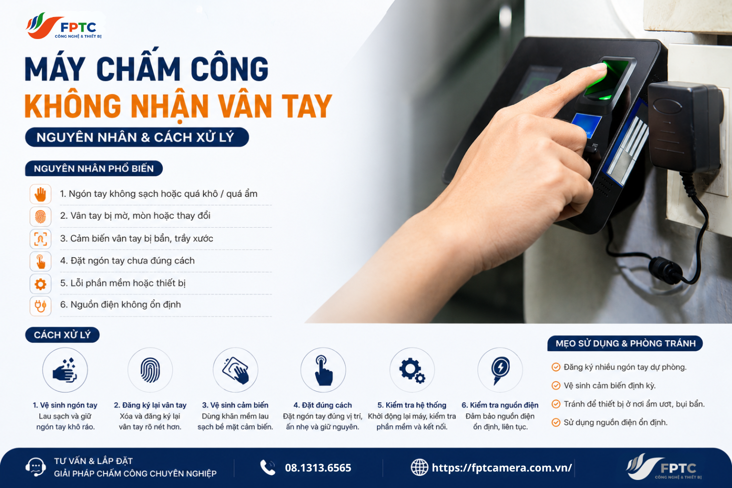 Máy Chấm Công Không Nhận Vân Tay – Nguyên Nhân & Cách Sửa Nhanh
