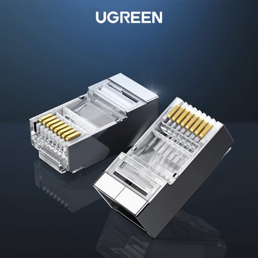 Đầu (hạt) bấm mạng RJ45 cho dây CAT6 bọc inox chống nhiễu UGREEN NW111 20333 10 Chiếc/Hộp
