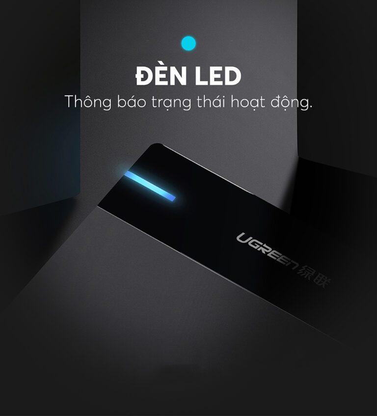 Hộp đựng ổ cứng 3.5/2.5 inch UGREEN US222 50423 hỗ trợ 10TB chân cắm tròn