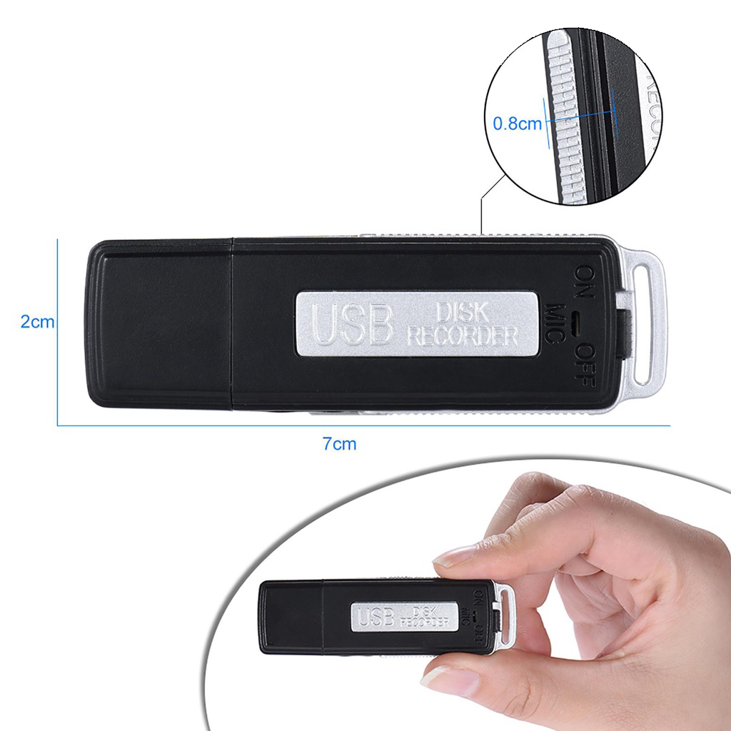 Máy Ghi Âm USB-SDK88 Ghi Âm 20h liên tục Siêu nhỏ gọn