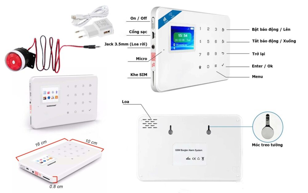 Thiết Bị Báo Động Chống Trộm Qua Điện Thoại 262T WIFI SIM