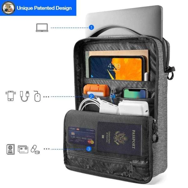TÚI TOMTOC (USA) H14 URBAN CODURA SHOULDER BAGS FOR LAPTOP, MACBOOK Màu Xám
