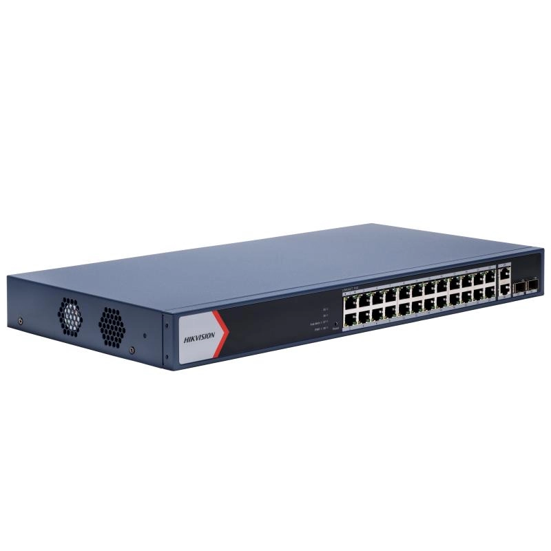 Switch PoE Hikvision DS-3E1528P-EI/M (24 PoE Gigabit, 2 uplink Gigabit, 2 SFP, 230W)