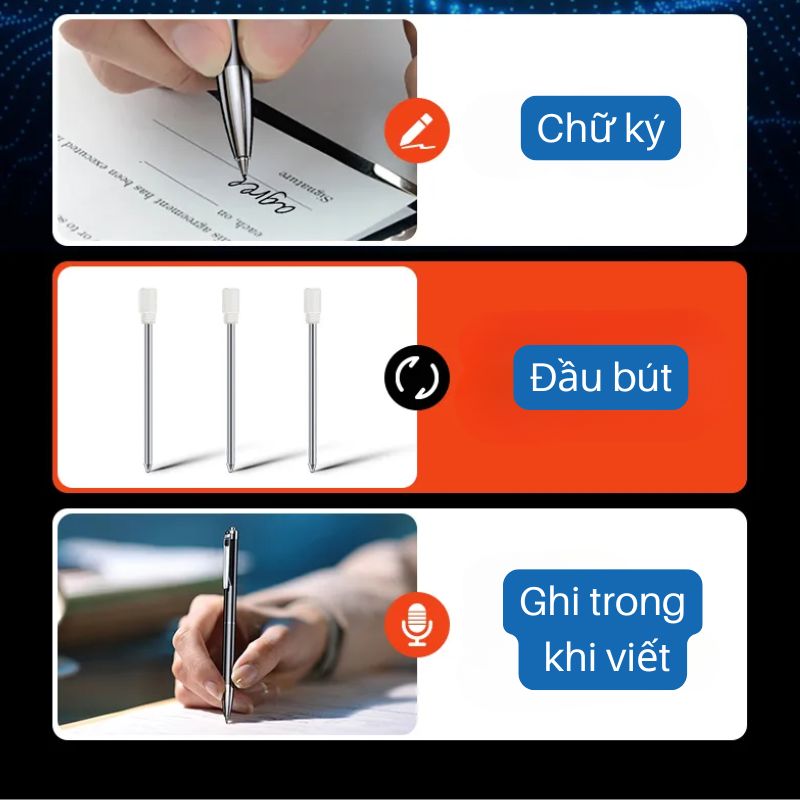 Bút ghi âm Benjie A9 Ghi âm 24h, Âm thanh rõ nét, lọc âm DSP cao cấp