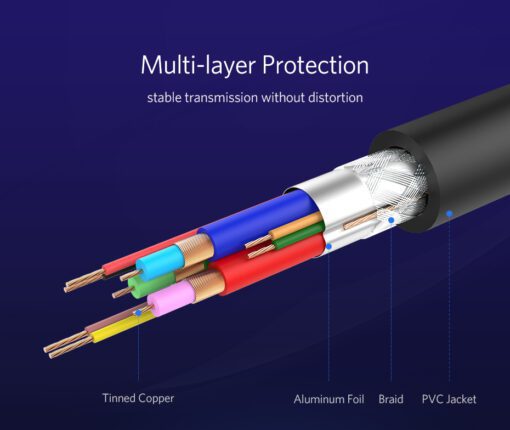 Cáp VGA tròn 2 đầu đực màu đen Ugreen VG101 11673 Dài 1m