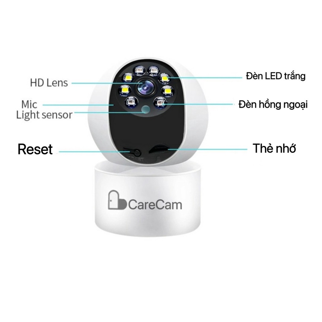 Camera wifi trong nhà xoay 360 độ CARECAM Y610B 5.0MP