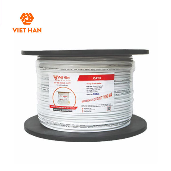 Cáp điện thoại 305m Việt Hàn CAT3 26AWG