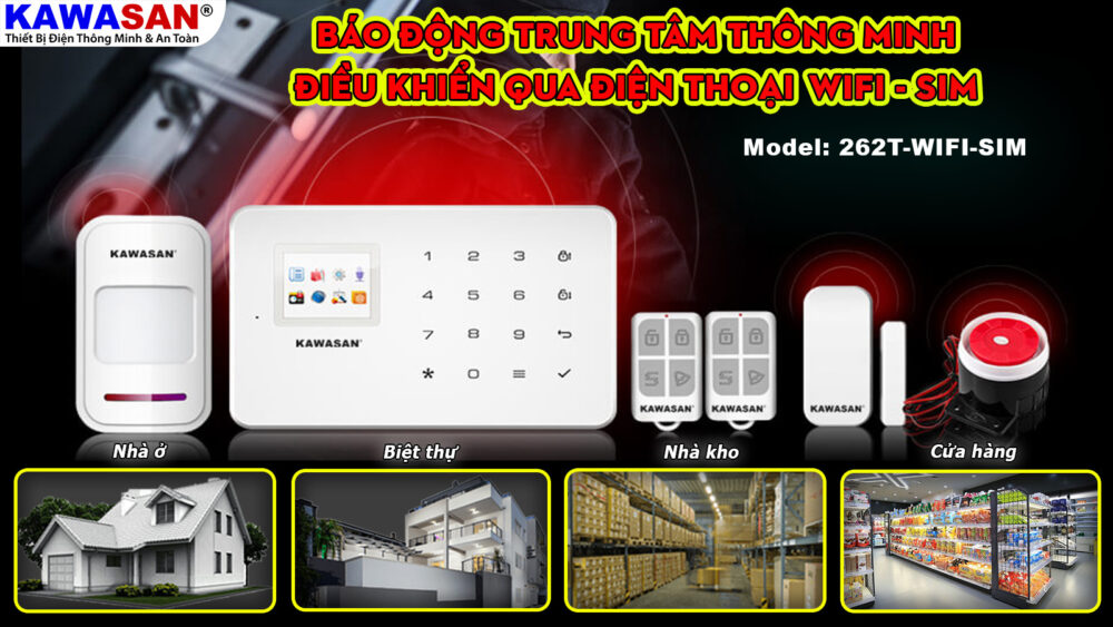 Thiết Bị Báo Động Chống Trộm Qua Điện Thoại 262T WIFI SIM