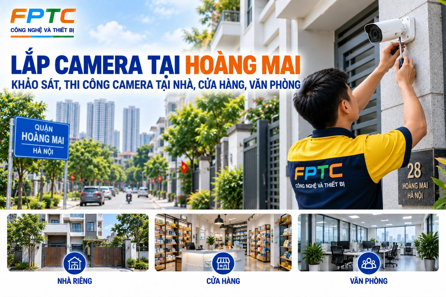 Lắp Camera Hoàng Mai – Khảo Sát, Thi Công Camera Tại Nhà, Cửa Hàng, Văn Phòng