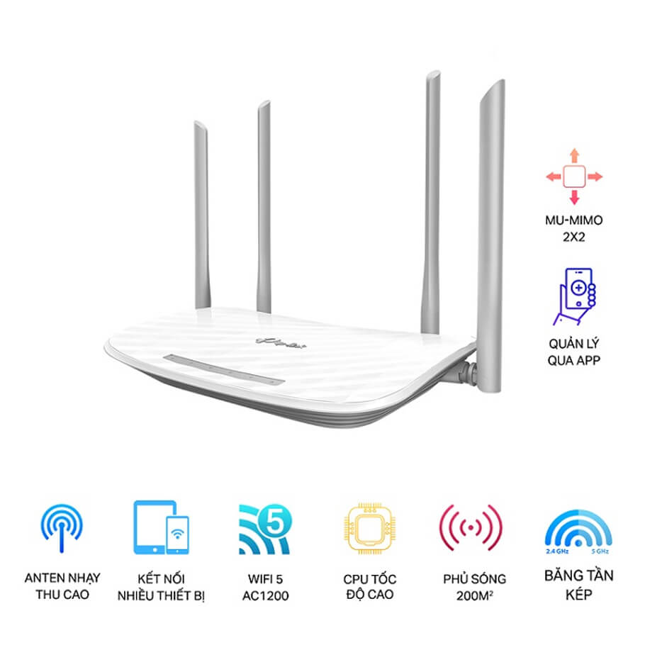Router Wi-Fi AC1200 Băng Tần Kép TP-LINK Archer C50