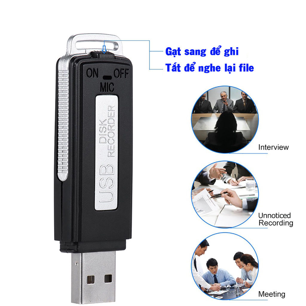 Máy Ghi Âm USB-SDK88 Ghi Âm 20h liên tục Siêu nhỏ gọn