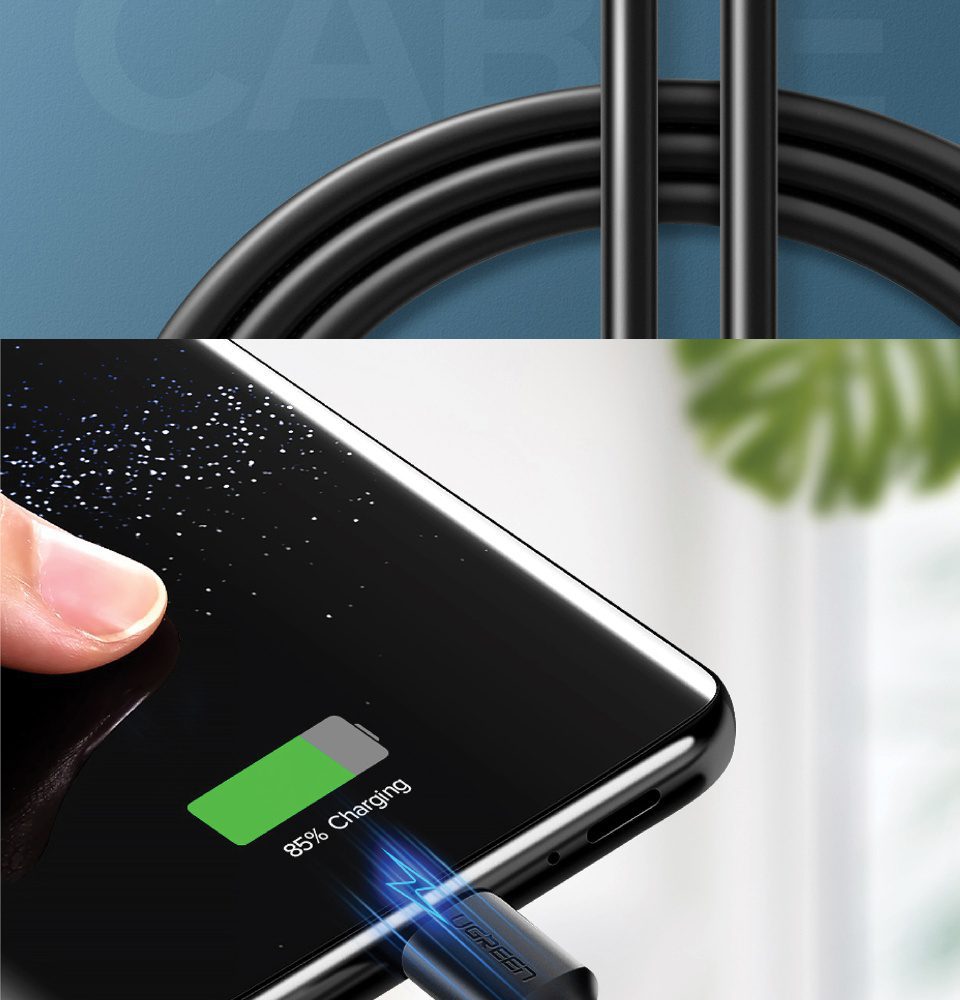 Cáp sạc, dữ liệu USB Type-A 2.0 sang USB Type-C dài 0,5M Ugreen US287 60115 Màu Đen