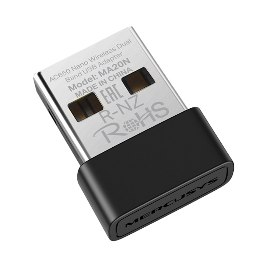 USB Wi-Fi Băng Tần Kép Nano AC650 Mercusys MA20N