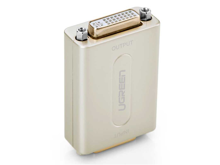 Bộ khuyếch đại + nối dài DVI-I 24+5 1080P độ phân giải cao vỏ hợp kim đầu mạ vàng UGREEN 40266 (màu bạc)