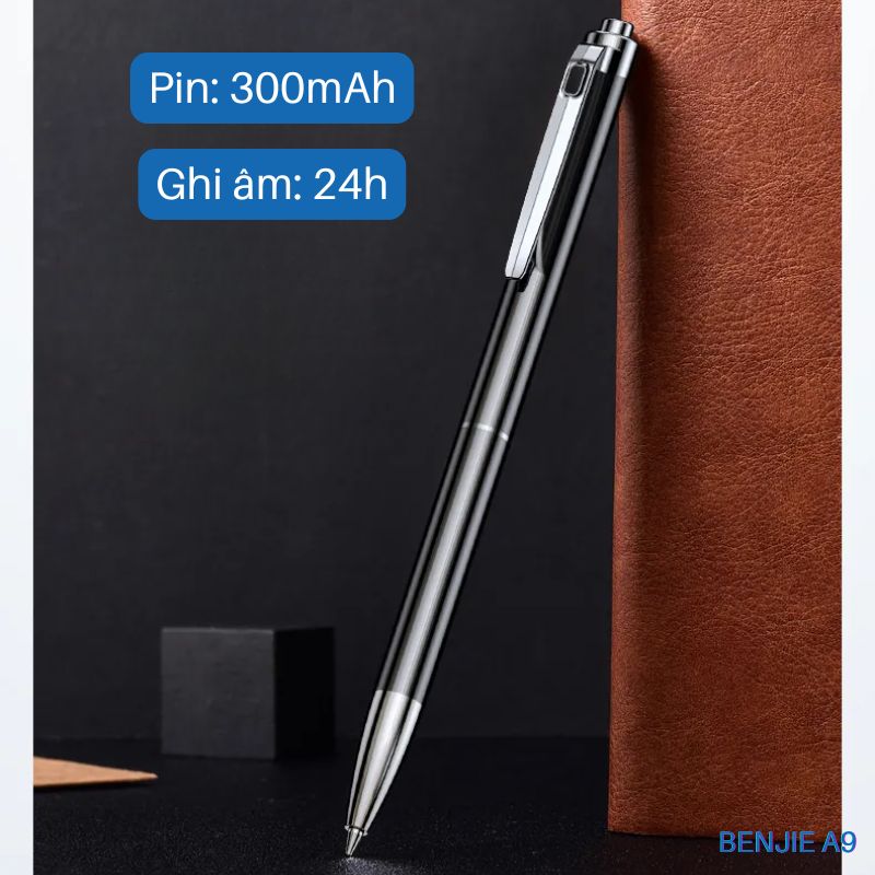 Bút ghi âm Benjie A9 Ghi âm 24h, Âm thanh rõ nét, lọc âm DSP cao cấp