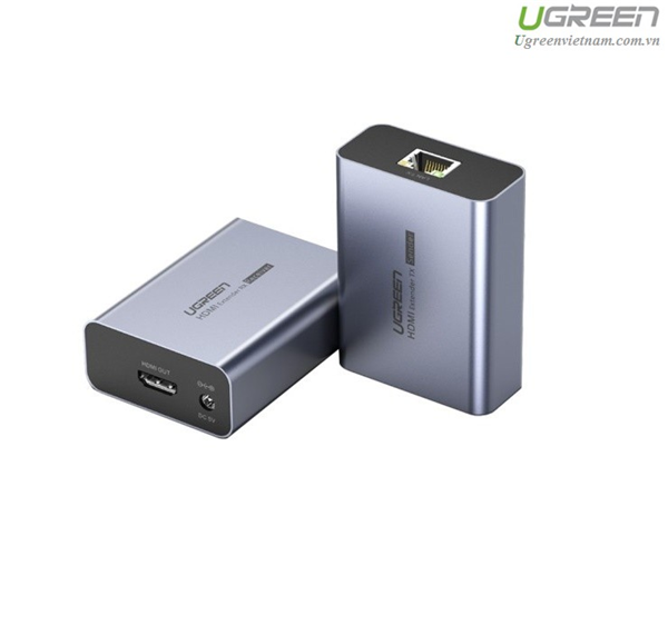 Thiết bị kéo dài HDMI 50m qua cáp Lan Cat5/6 chính hãng Ugreen 50739US cao cấp
