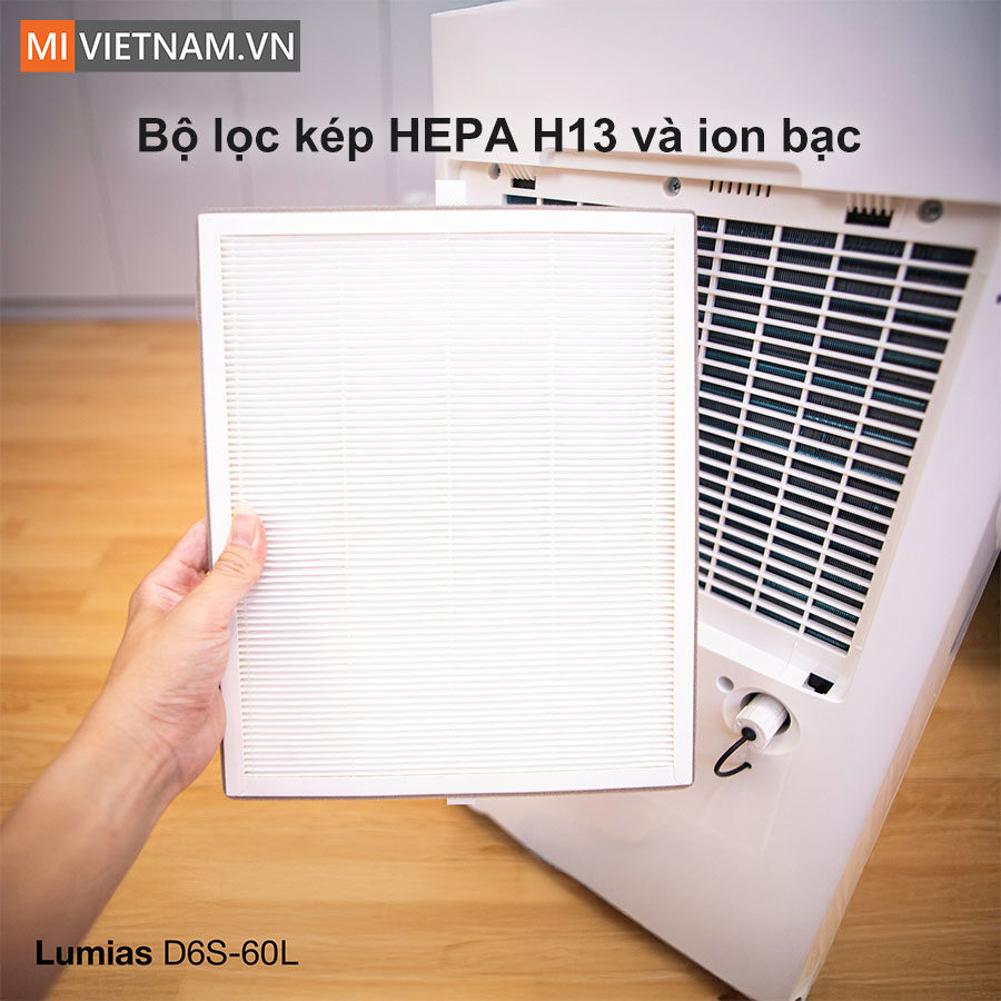 Máy hút ẩm kiêm lọc không khí Lumias D6S-60L (60 lít/ngày)