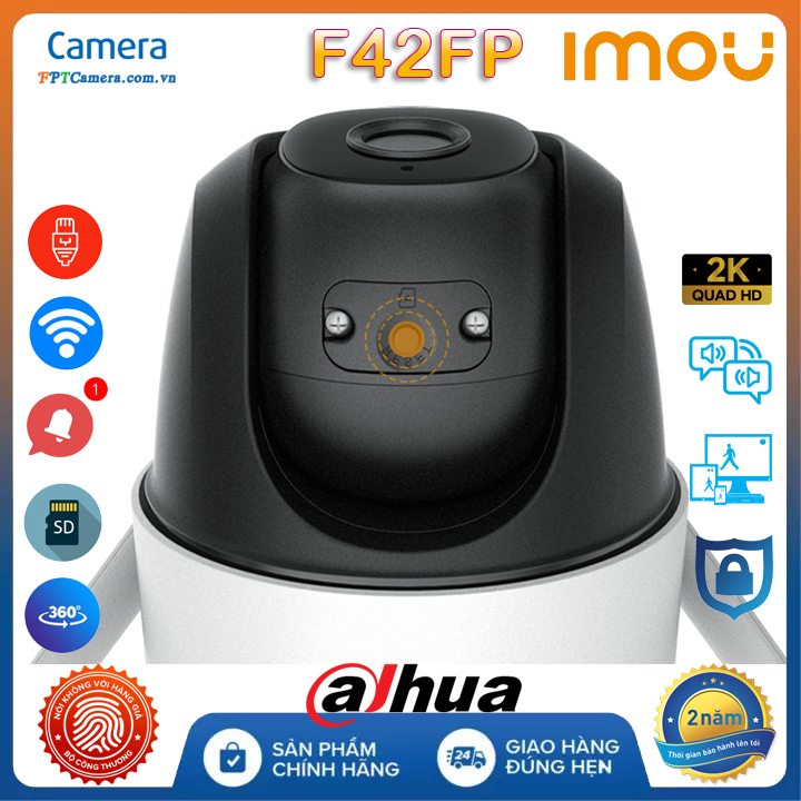 Trọn Bộ Camera Dahua Cruiser 360° ngoài trời Full 2K – Báo động – Âm thanh- S42FP