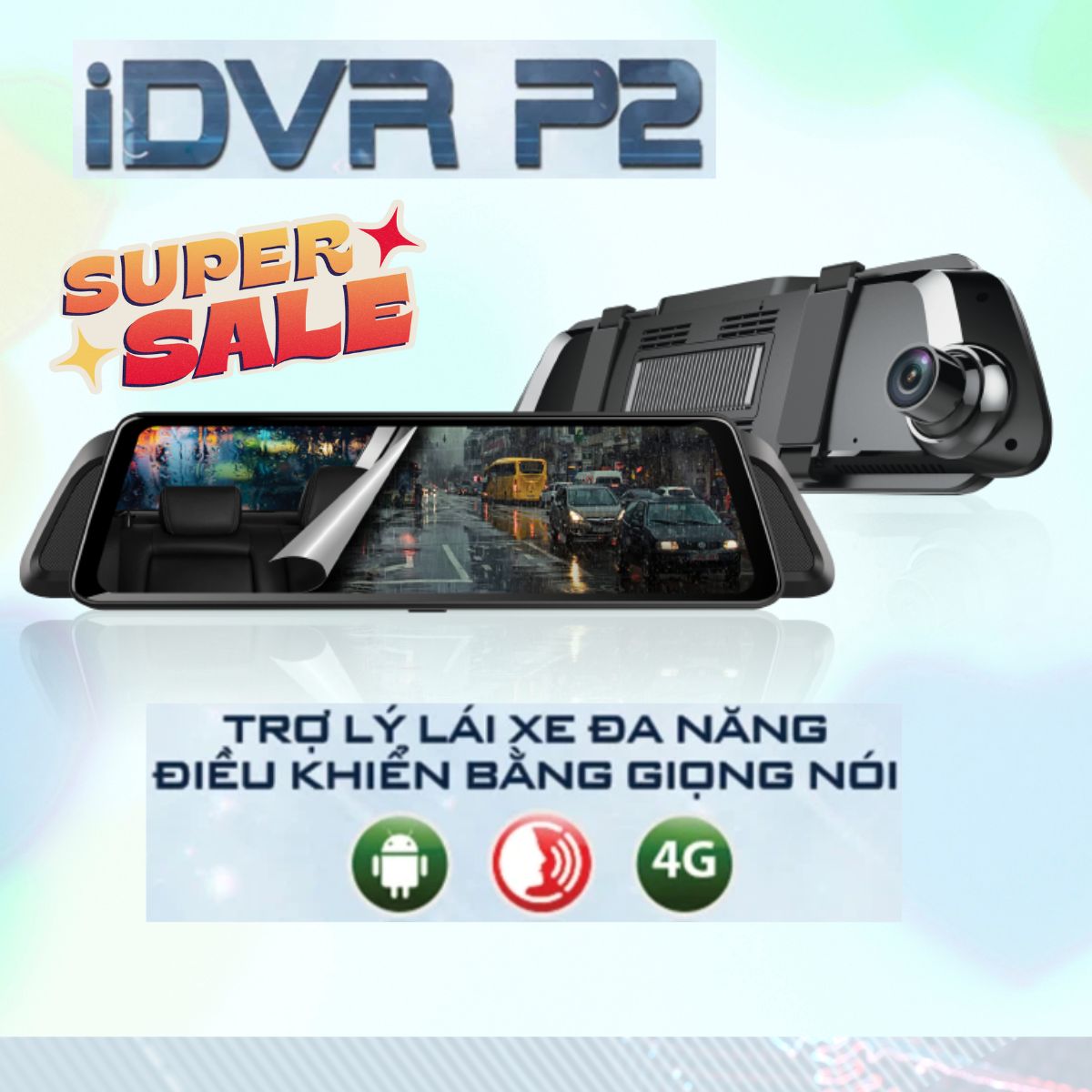 Camera hành trình găn gương Vietmap P2 (Trợ lý lái xe đa năng điều khiển bằng giọng nói)