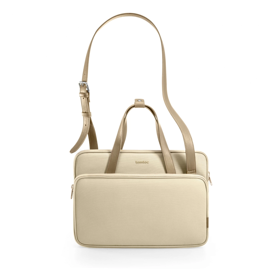 TOMTOC (USA) PREMIUM THEHER SHOULDER BAG13”/14”- H22C1 Màu Kaki