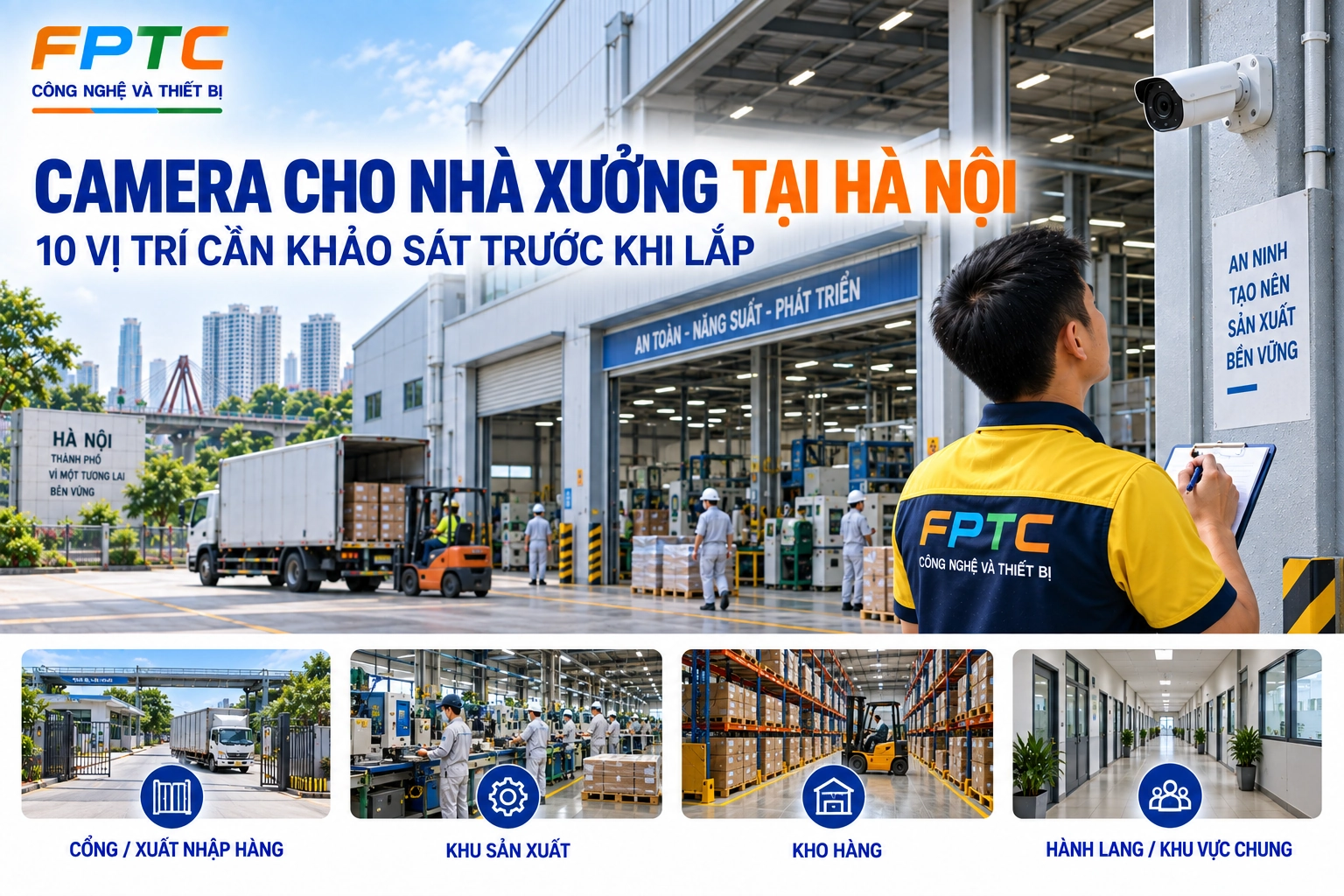 Camera cho nhà xưởng tại Hà Nội: 10 vị trí cần khảo sát trước khi lắp