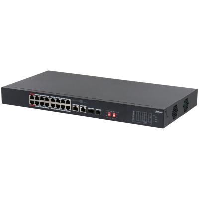 Switch PoE DAHUA DH-S3218-16ET-240 (16 PoE, 2 uplink Gigabit hoặc 2 SFP, 240W)