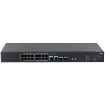 Switch PoE DAHUA DH-S3220-16GT-240 (16 PoE Gigabit, 2 uplink Gigabit, 2 SFP, 240W)