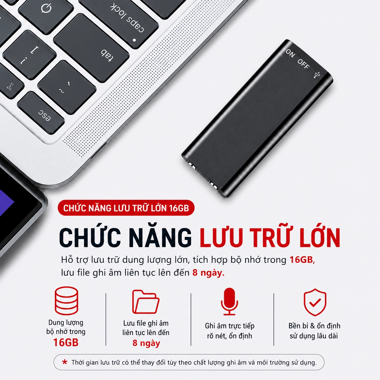 Máy Ghi Âm Mini Siêu Nhỏ Q21 16GB Chính Hãng, Ghi Âm Rõ Nét