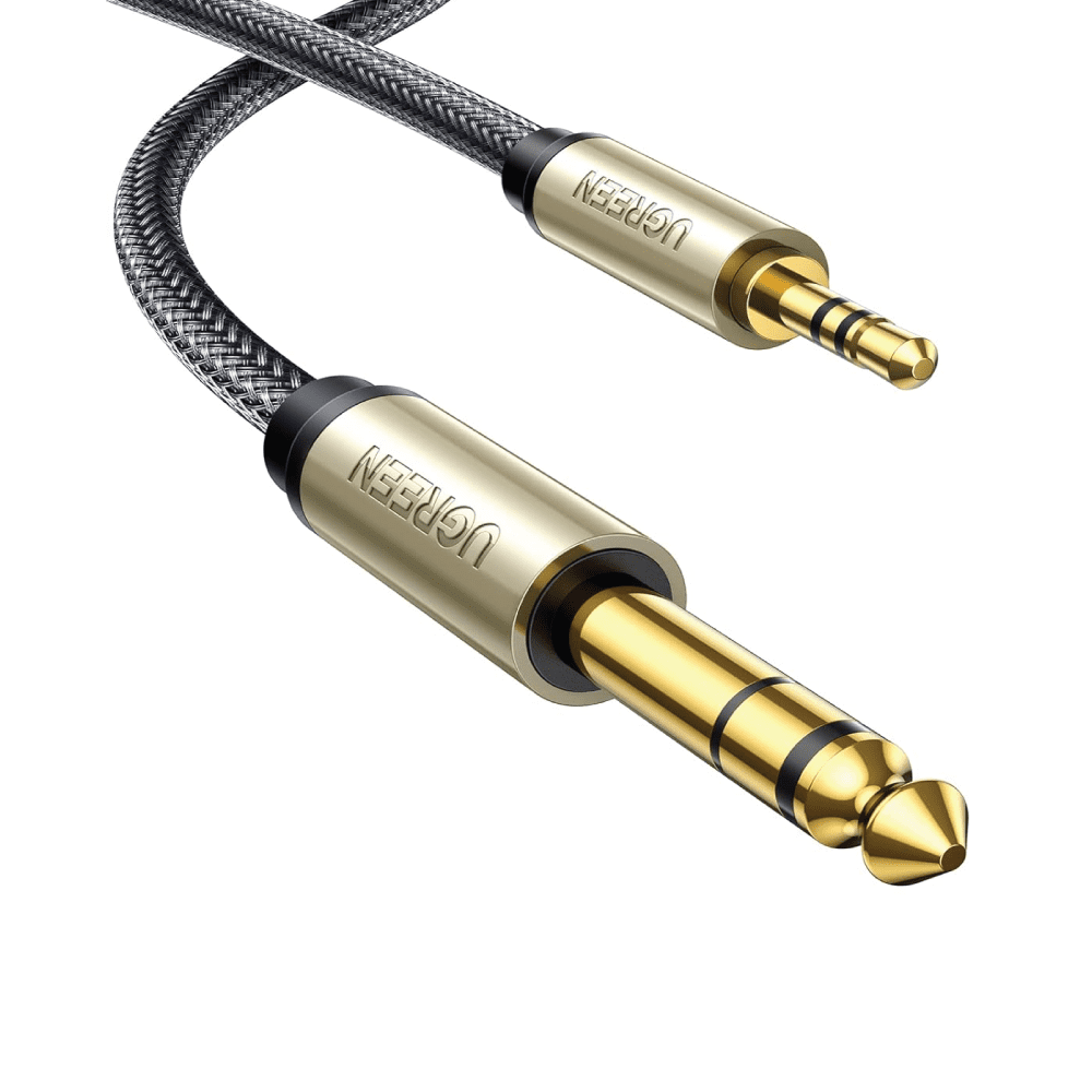 Dây âm thanh 3.5mm đực sang 6.5mm mạ vàng 24k cao cấp UGREEN AV127 10625 Dài 1m