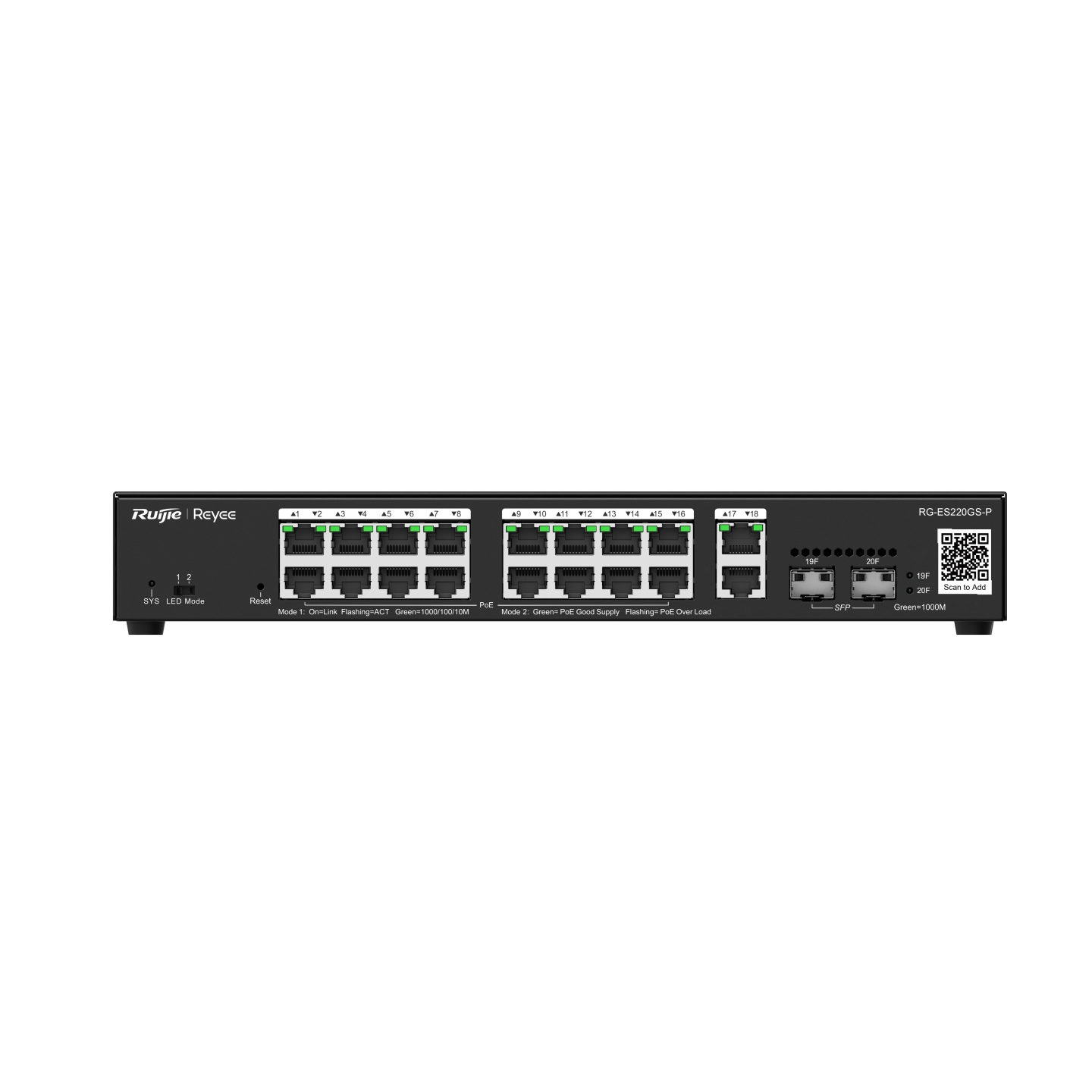 Smart Managed PoE Switch 20 cổng Reyee RG-ES220GS-LP