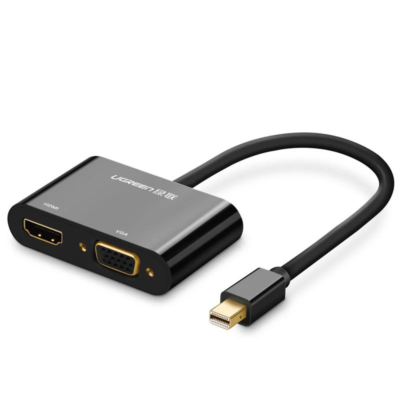 Bộ chuyển mini DP sang HDMI và VGA UGREEN MD108 10439 Màu Đen