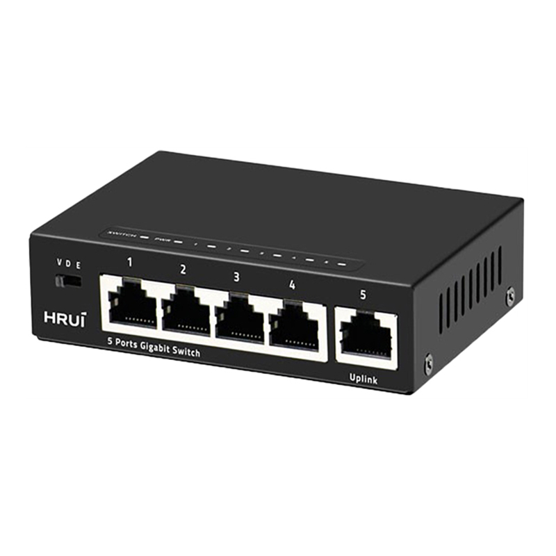 Switch Ethernet Hrui HR-SWG1050 5 Cổng 10/100/1000M vỏ kim loại
