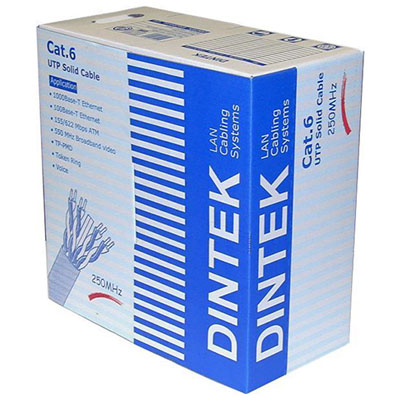Dây cáp mạng Dintek Cat.6 UTP đồng nguyên chất