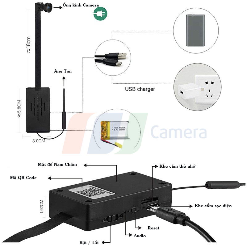 Camera Siêu Mini C8S Pro Nhỏ gọn Full 2K cực Nét